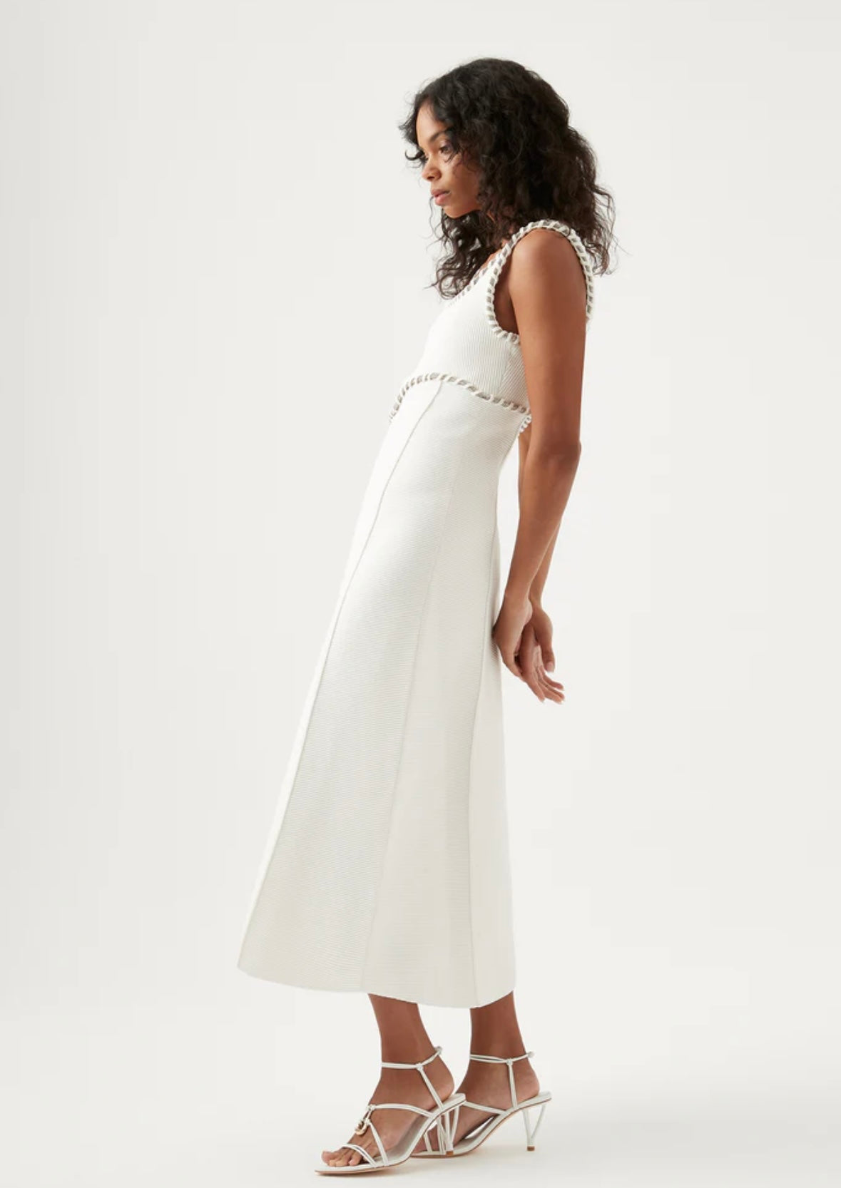 AJE Carve Abstract Knit Midi Dress