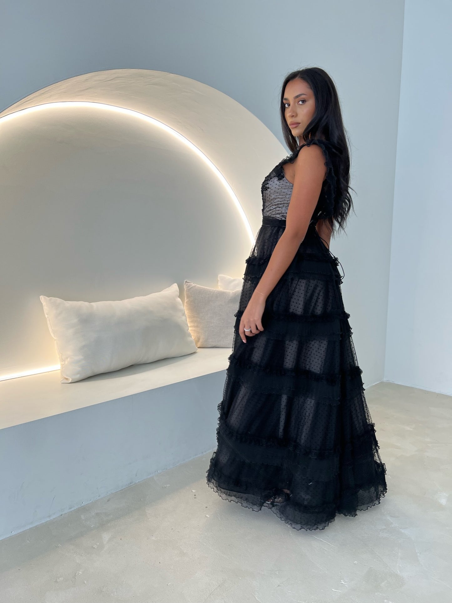 Catwalk Off The Shoulder Black Gown