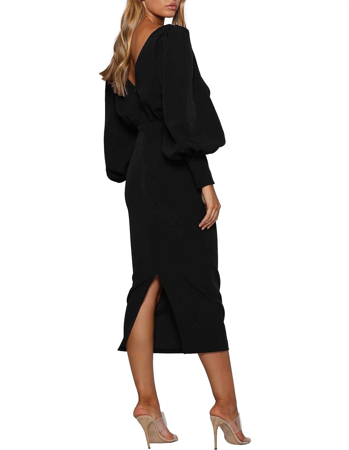 Elle Zeitoune Benjiman Long Sleeve V Neck Dress