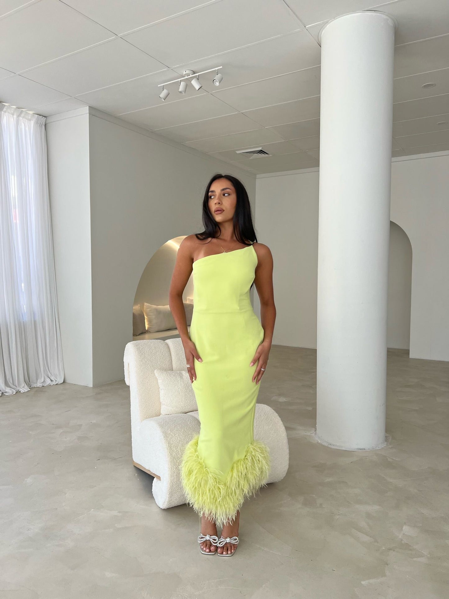 House of CB Alessia Lime Midi Dress