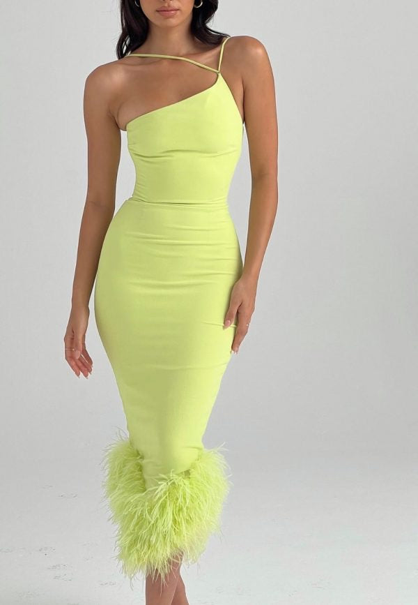 House of CB Alessia Lime Midi Dress