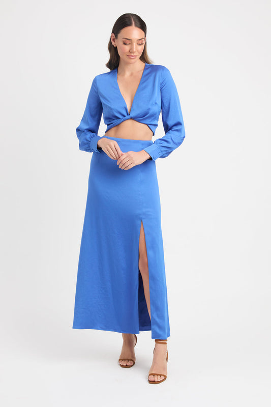 Kookai Blue Midi Skirt & Top (Set)